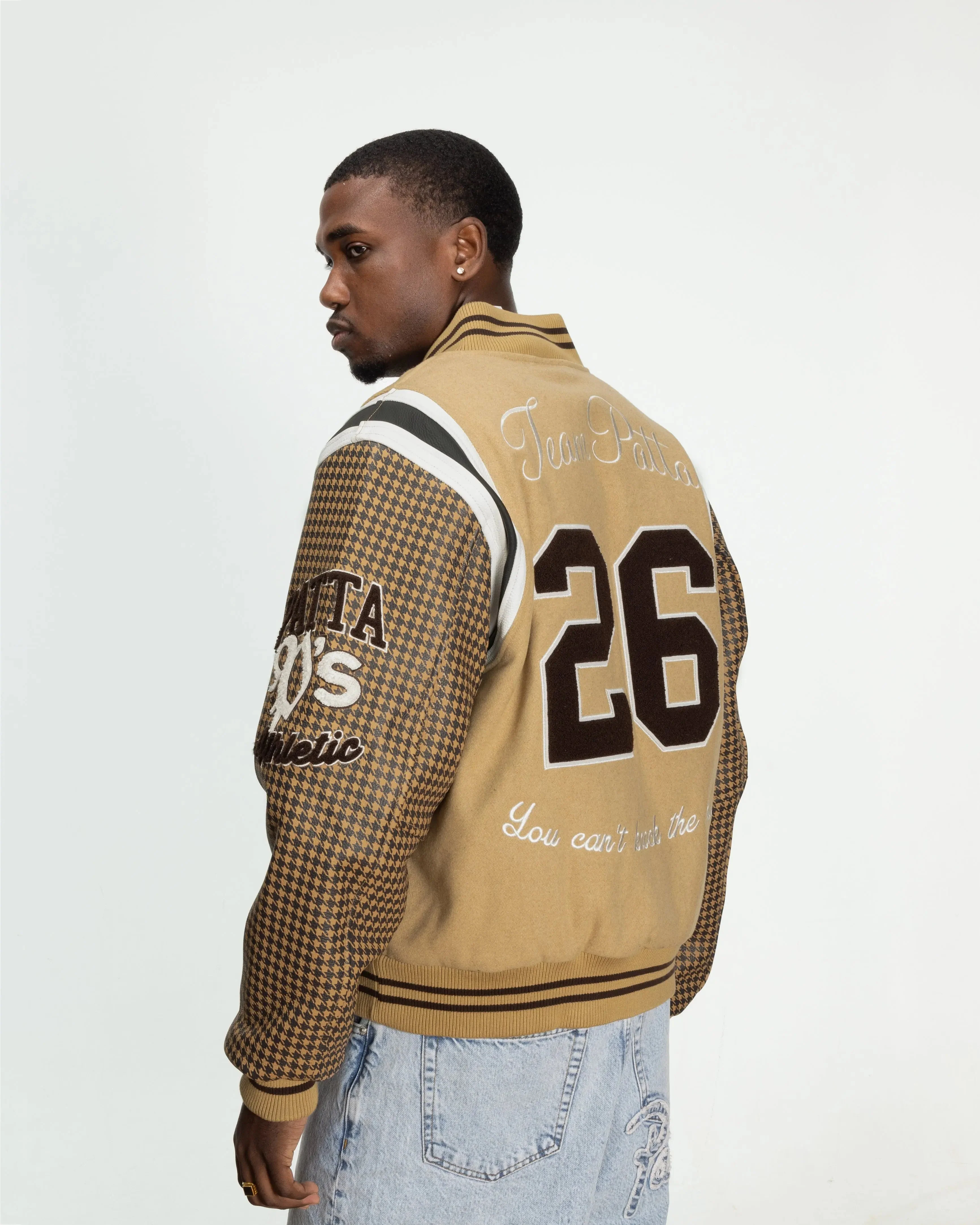 Patta Athletic P Houndstooth Varsity Jacket (Starfish) - Image 14