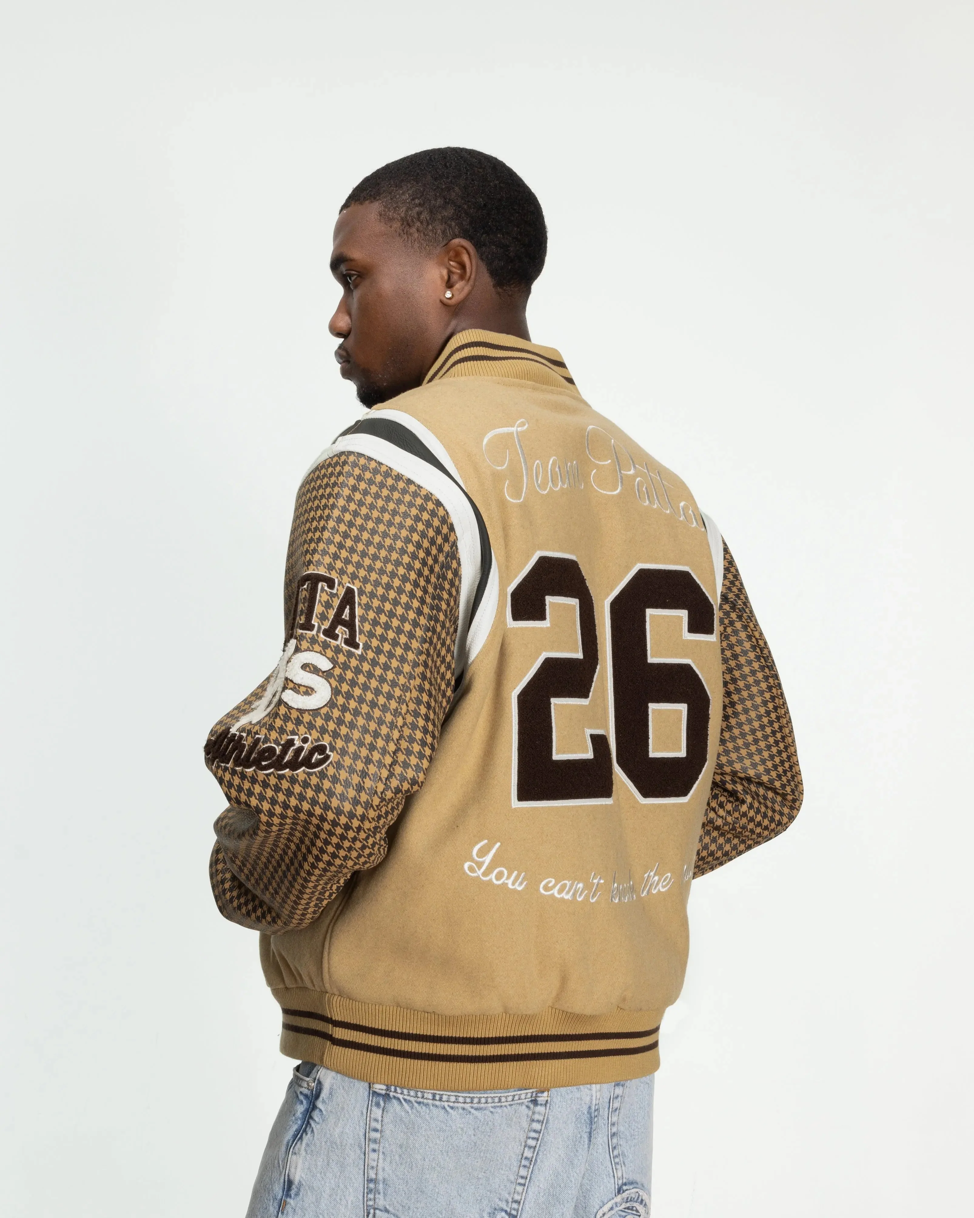 Patta Athletic P Houndstooth Varsity Jacket (Starfish) - Image 4