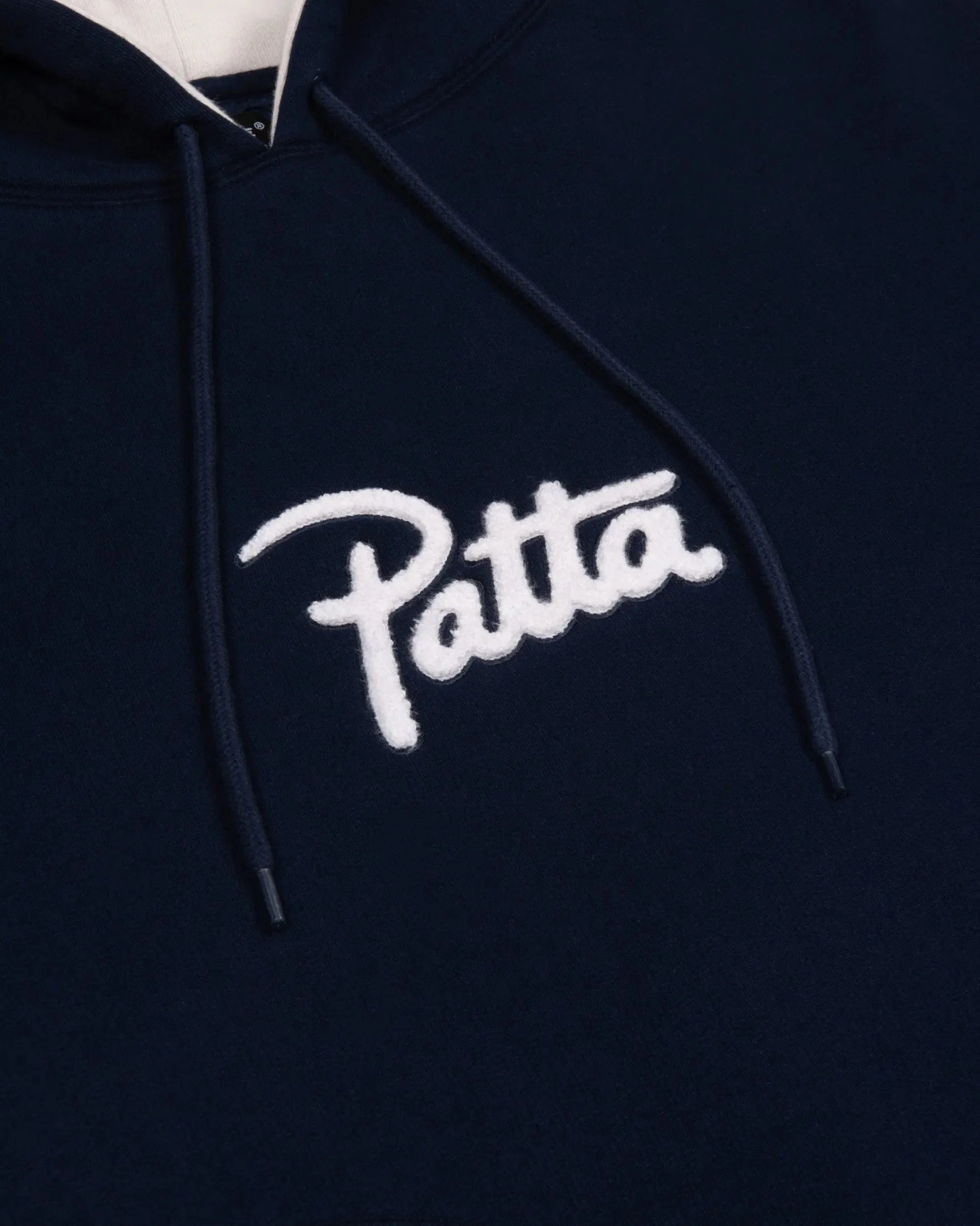 Patta Chenille Logo Hooded Sweater (Black Iris) - Image 5