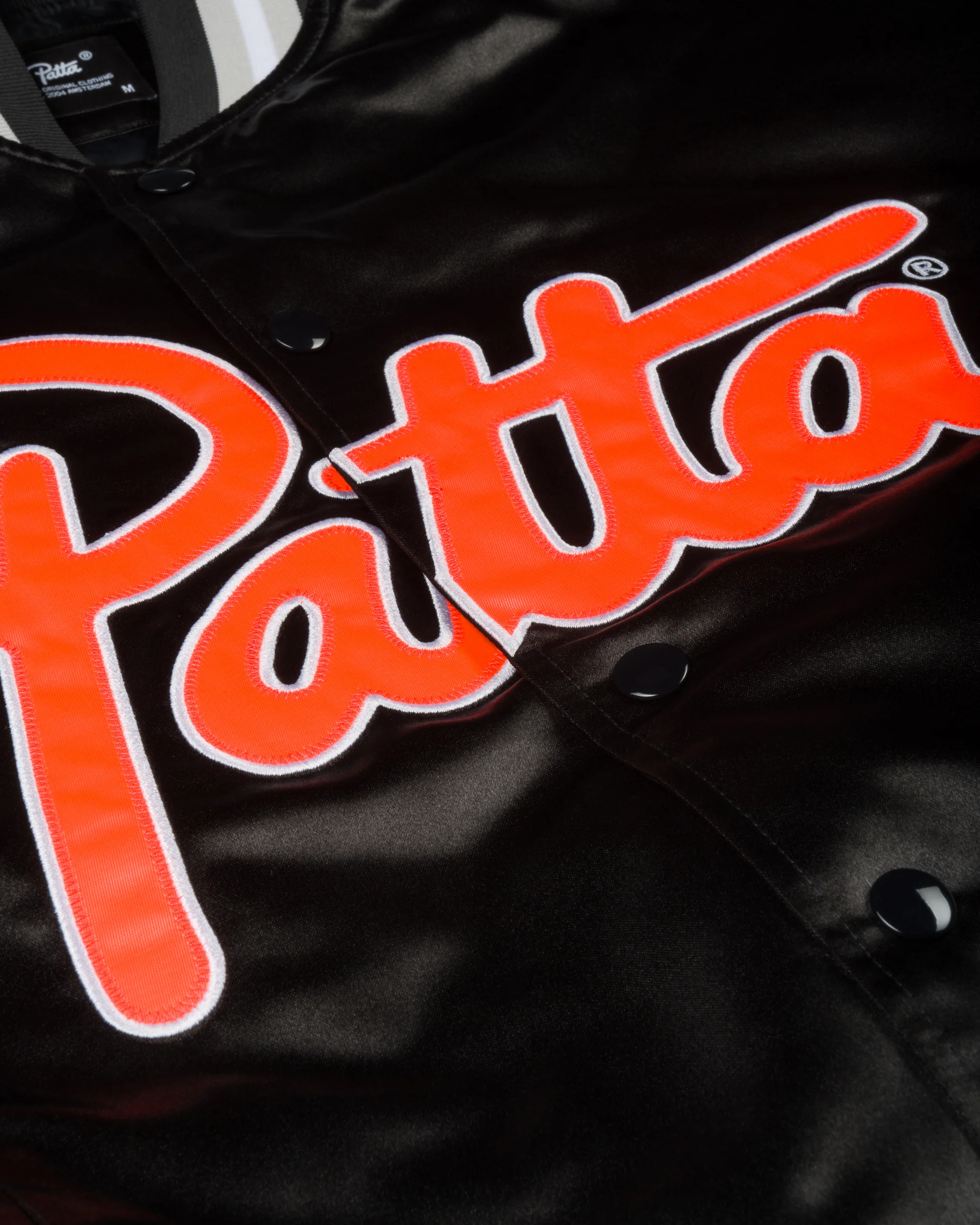 Patta Classic Satin Bomber Jacket (Black) - Image 5