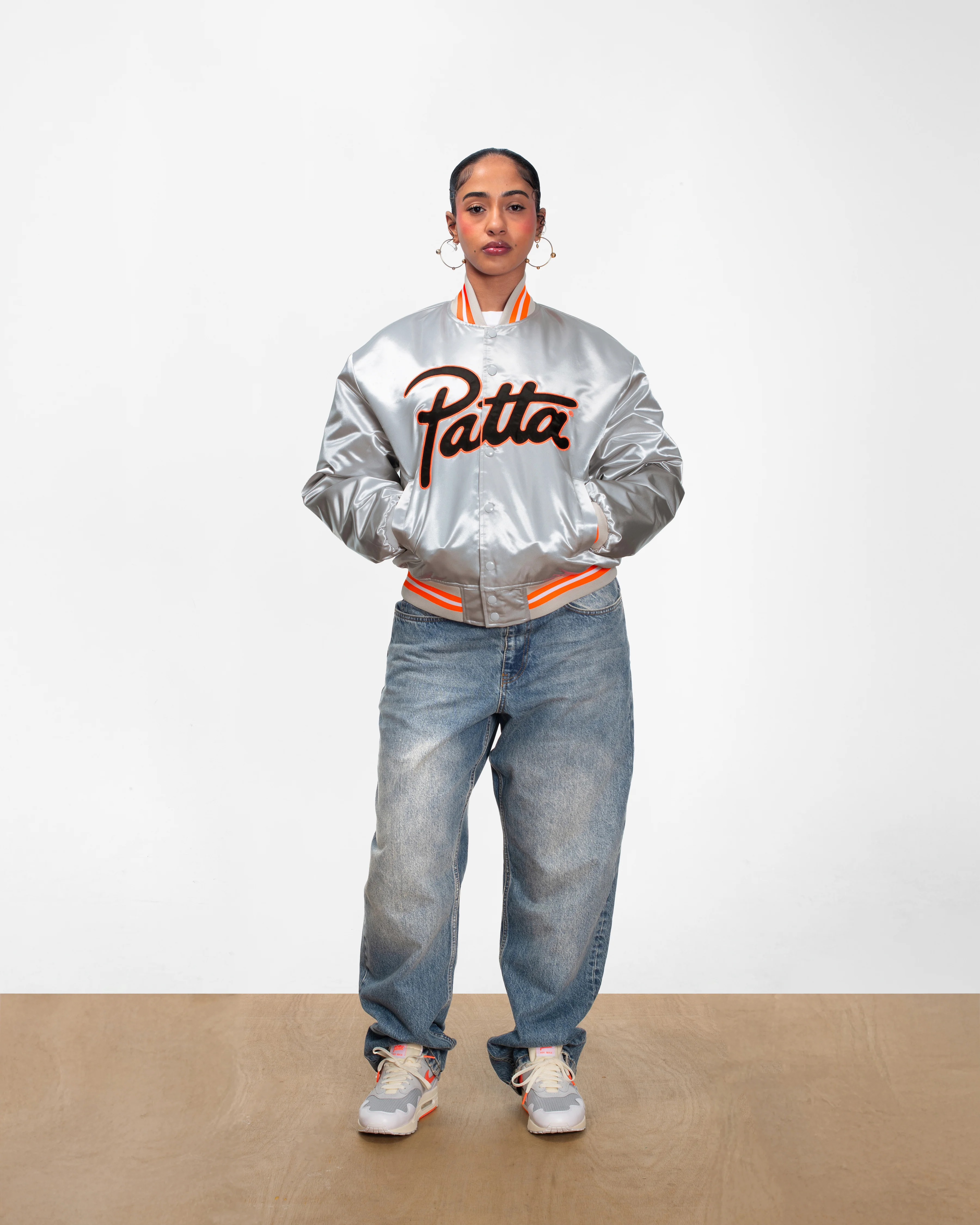 Patta Classic Satin Bomber Jacket (Lunar Rock) - Image 11