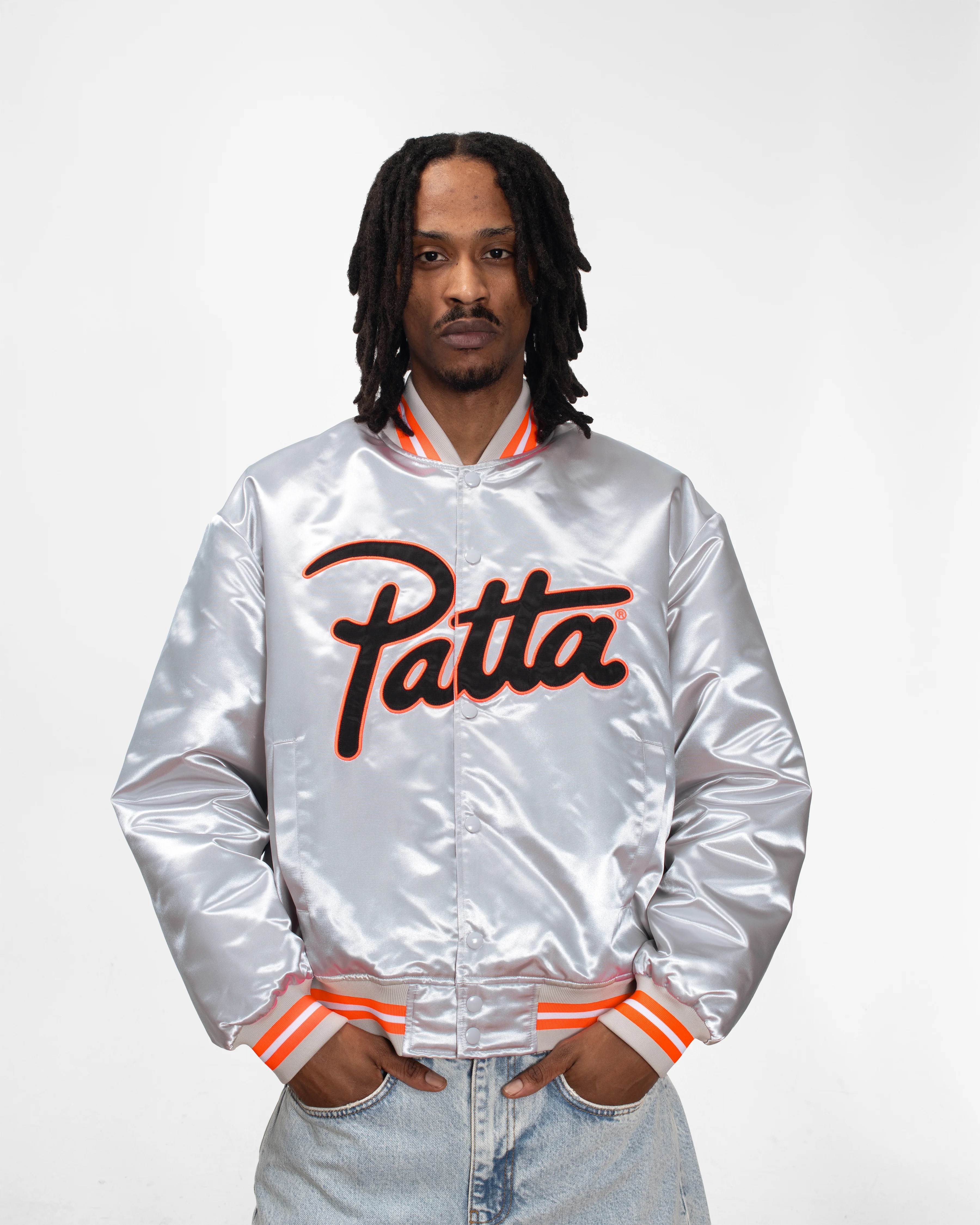 Patta Classic Satin Bomber Jacket (Lunar Rock) - Image 4