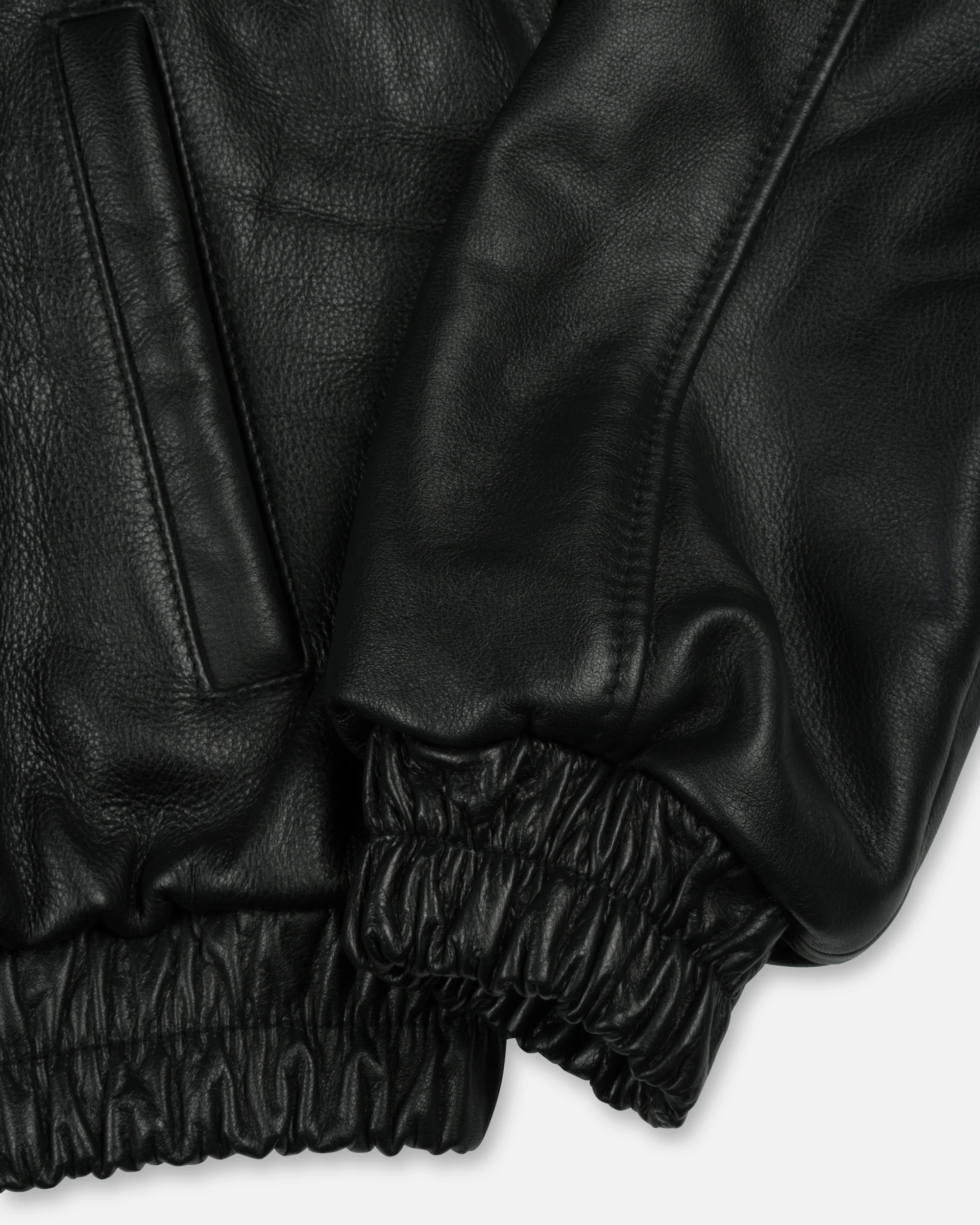 Patta Leather Bomber Jacket (Black) - Image 10