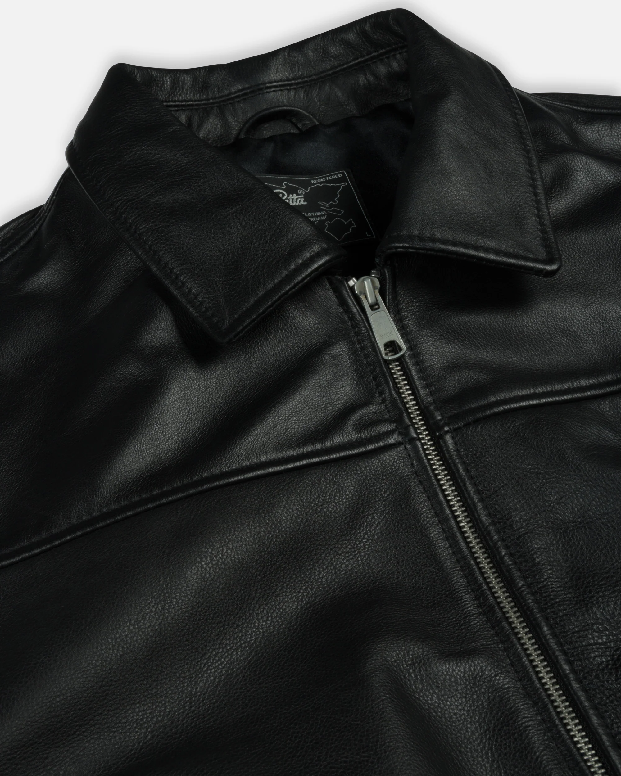 Patta Leather Bomber Jacket (Black) - Image 5