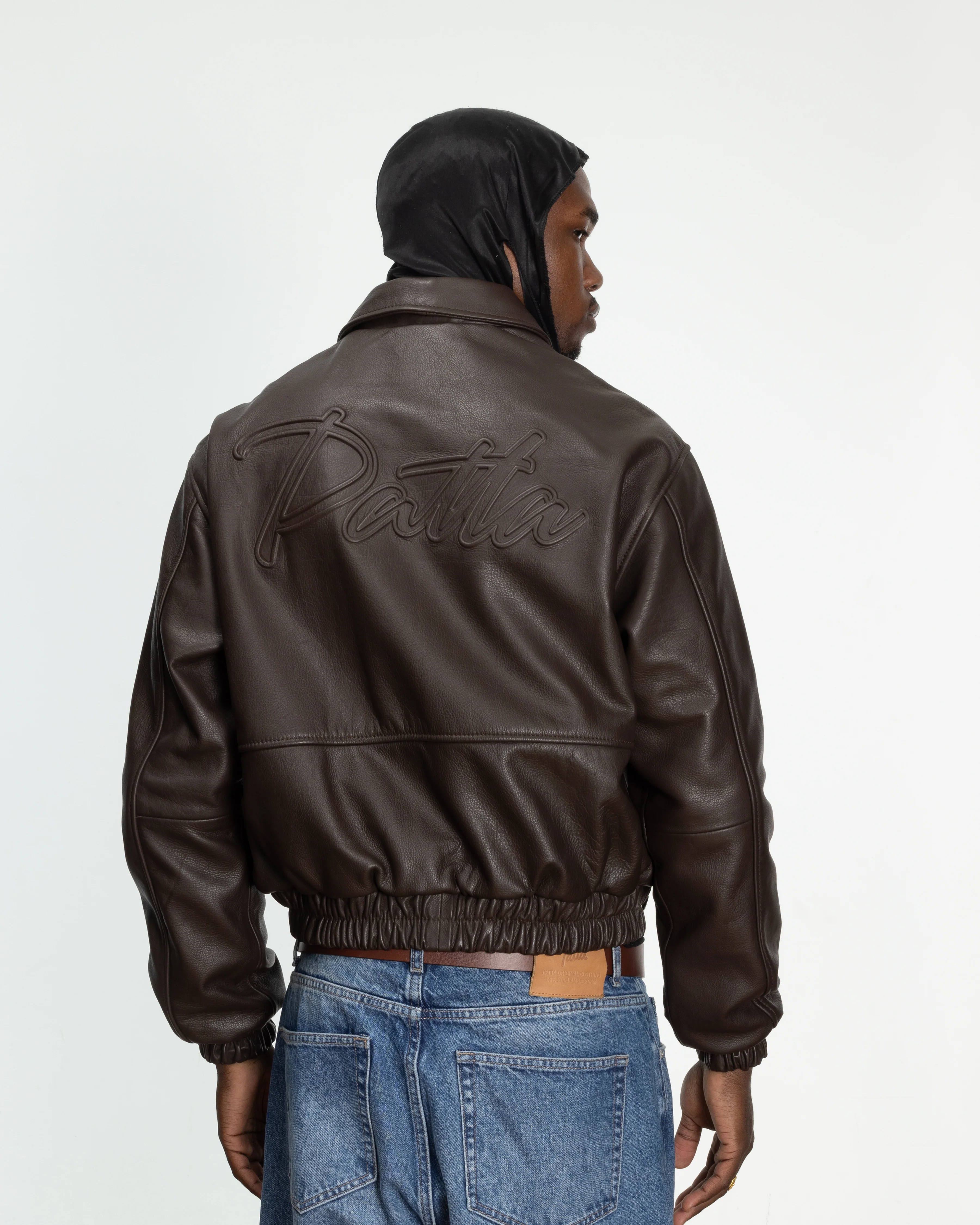 Patta Leather Bomber Jacket (Coffee Bean) - Image 3