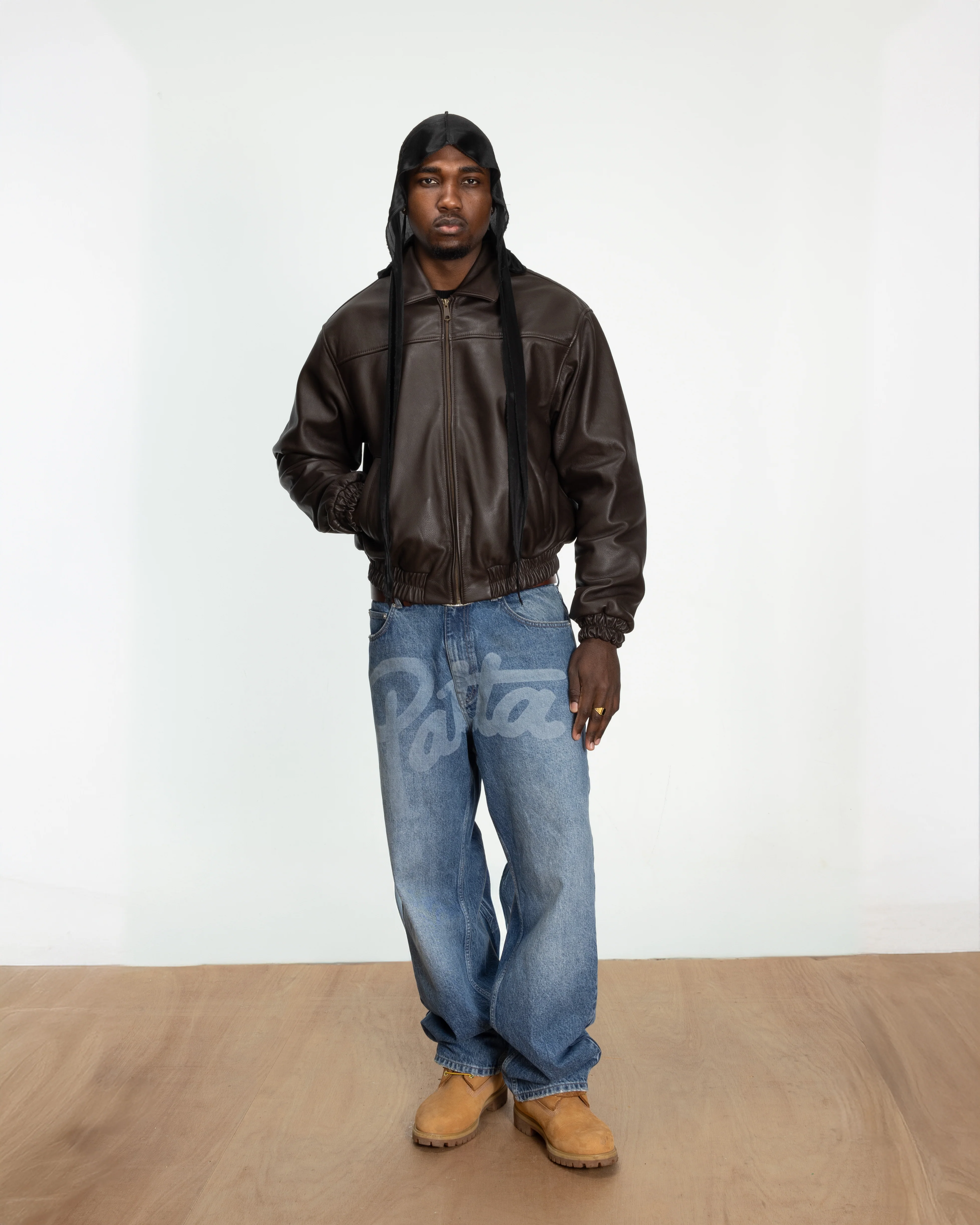 Patta Leather Bomber Jacket (Coffee Bean) - Image 4
