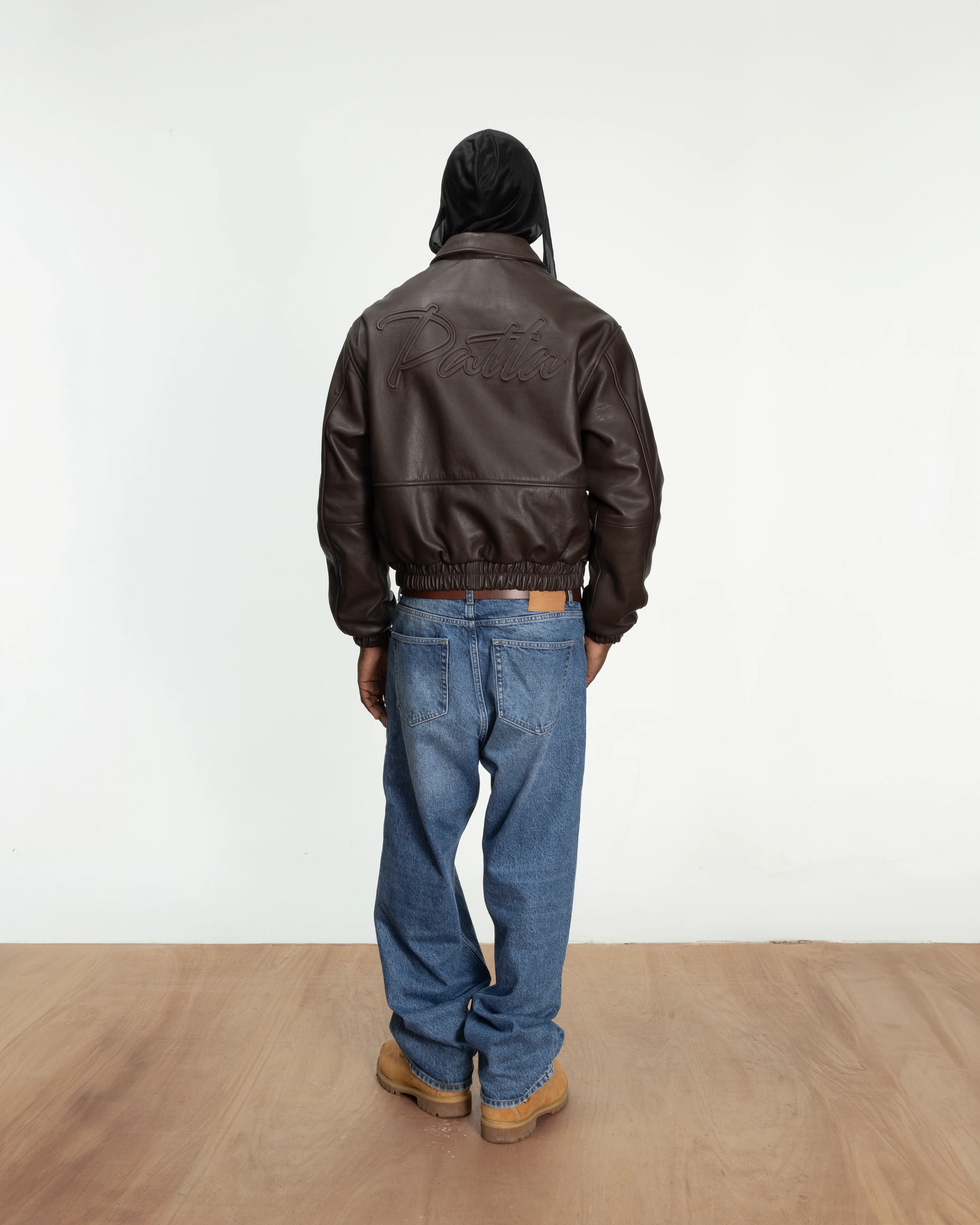 Patta Leather Bomber Jacket (Coffee Bean) - Image 7