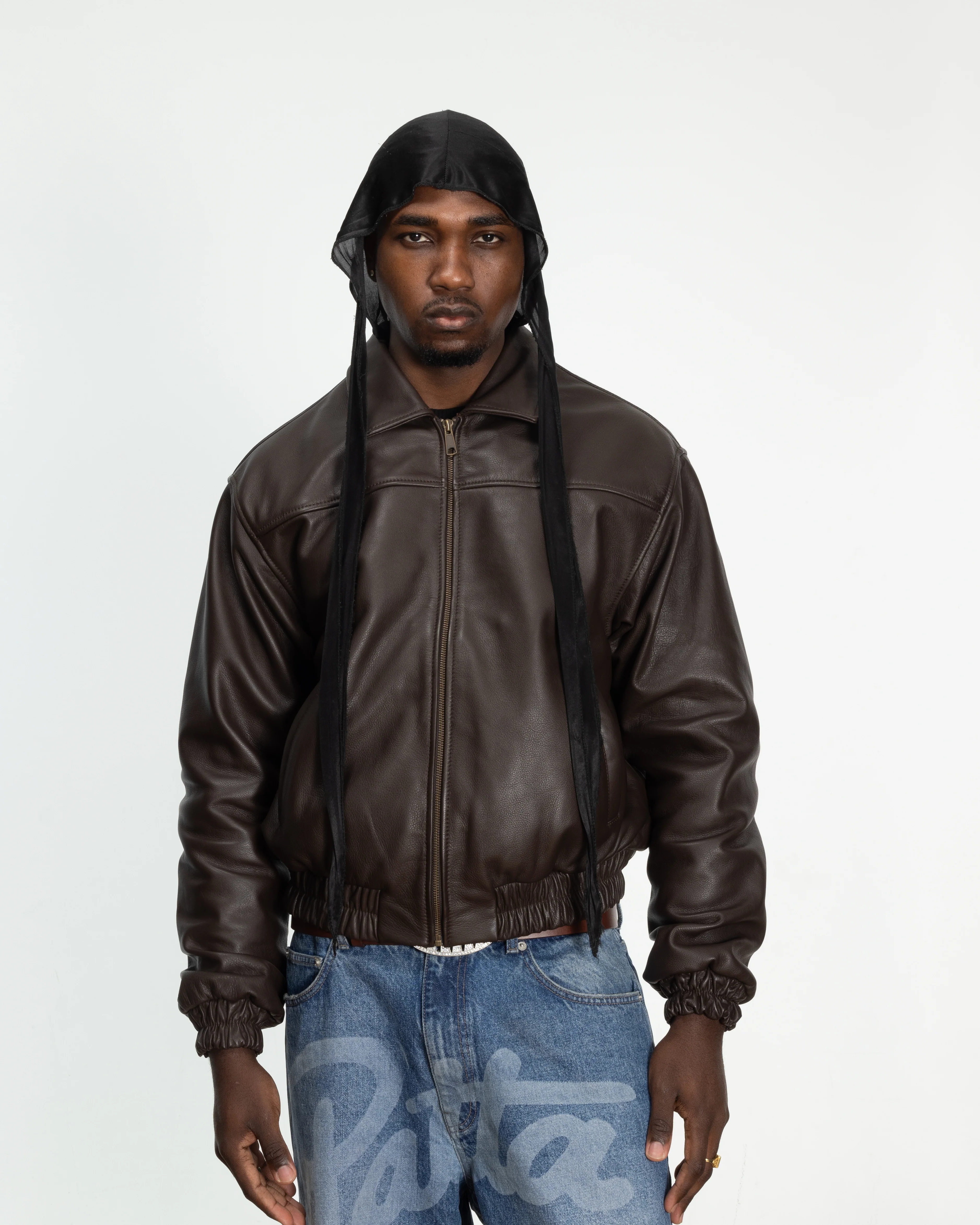 Patta Leather Bomber Jacket (Coffee Bean) - Image 8